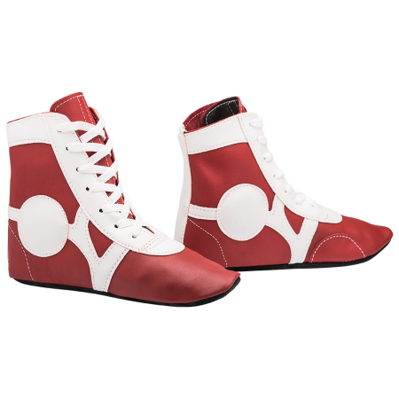 Купить Обувь для самбо SM-0102, кожа, красный Rusco в Белаякалитве 