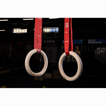 Купить Кольца гимнастические 32 мм красные стропы в Белаякалитве 