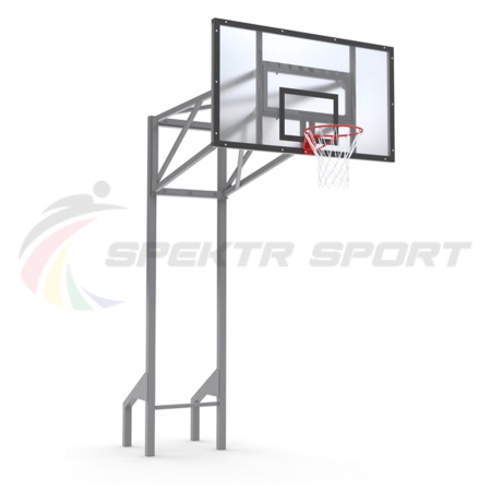 Купить Стойка баскетбольная уличная усиленная со щитом из оргстекла, кольцом и сеткой SP D 413 в Белаякалитве 