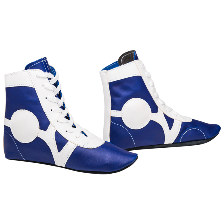 Купить Обувь для самбо SM-0102, кожа, синий Rusco в Белаякалитве 
