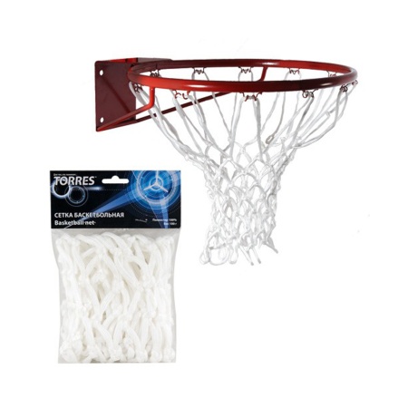 Купить Сетка баскетбольная Torres, нить 6 мм, белая в Белаякалитве 