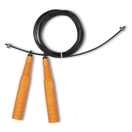 Купить Скакалка высокооборотная Кроссфит стальной шнур в оплетке 2.9 м чёрно-оранжевая в Белаякалитве 
